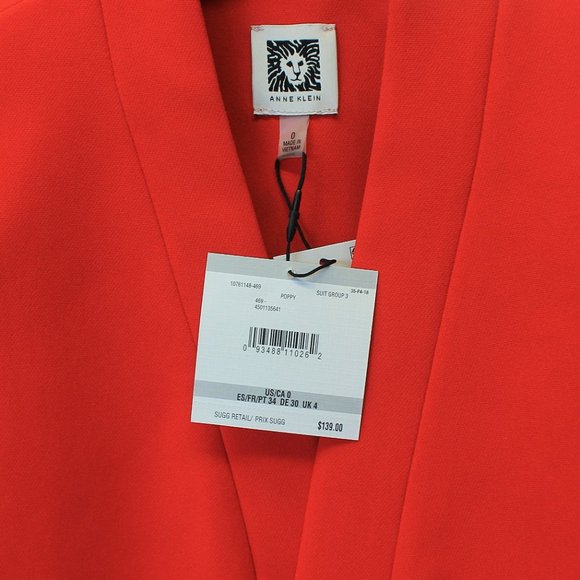 Anne Klein Stretch Zipper Pocket Open Front Jacket - Picture 3 of 4